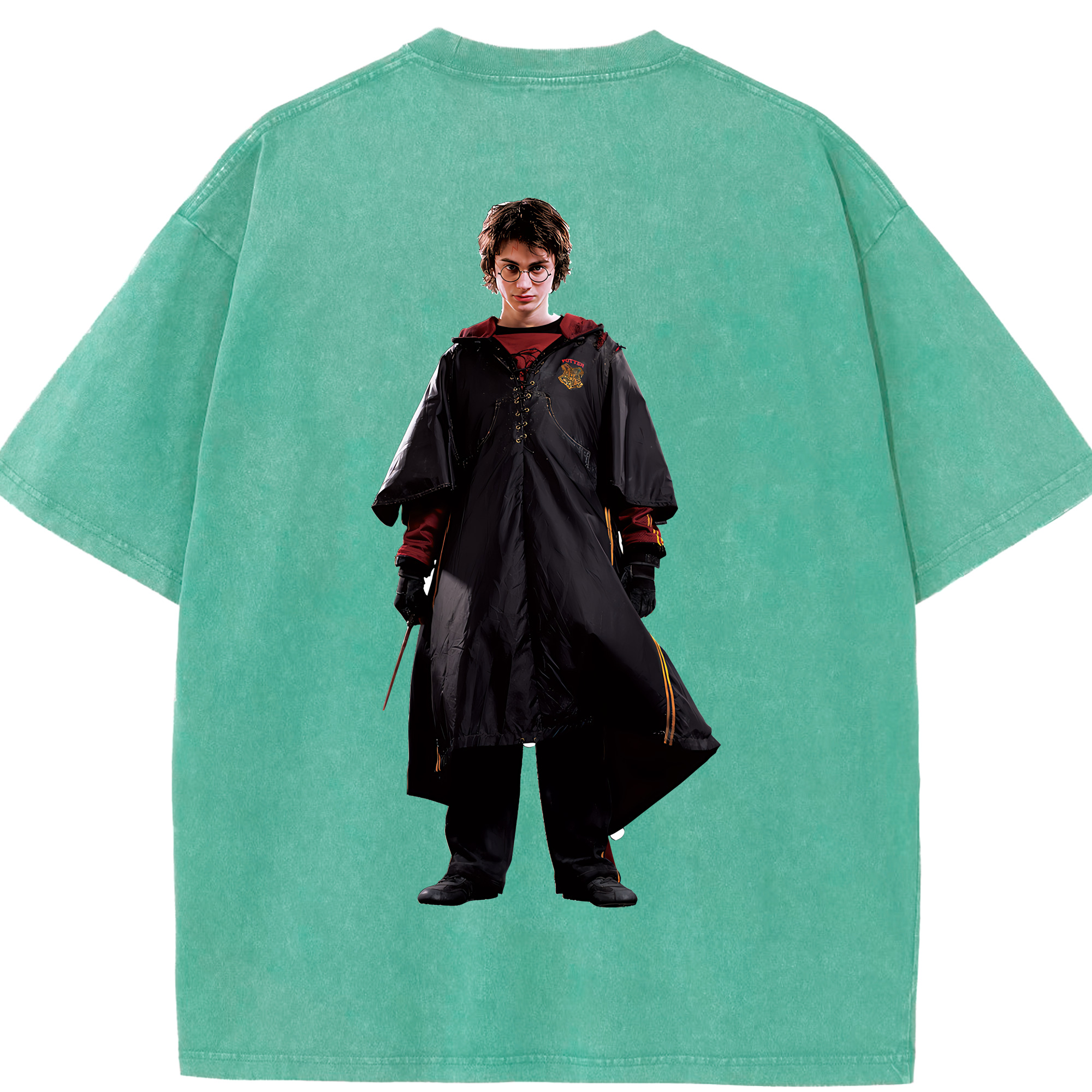 （画像用） Harry Potter ハリー・ポッターシリーズ 綿100% ヴィンテージ風 半袖Tシャツ（背面プリント）